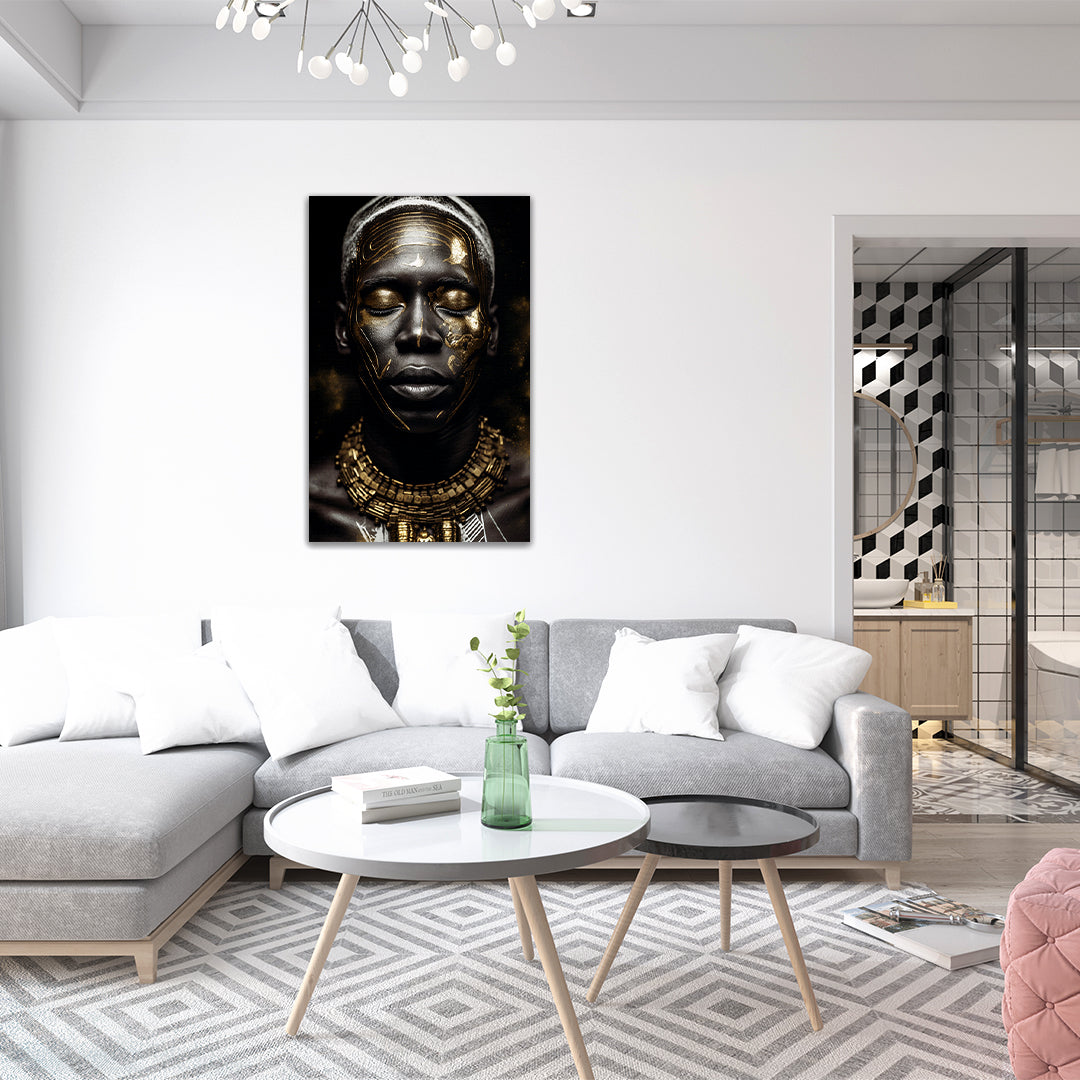 Canvas | Hombre Africano | Decoración Interior | Impresion Digital | Arte | Color | Bastidor de Madera | Listo para Colgar | Varias Medidas | Minimalista Contemporaneo | Para Sala, Oficina, Hogar