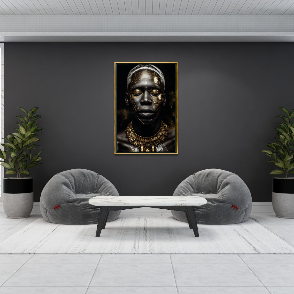 Canvas | Hombre Africano | Decoración Interior | Impresion Digital | Arte | Color | Bastidor de Madera | Listo para Colgar | Varias Medidas | Minimalista Contemporaneo | Para Sala, Oficina, Hogar