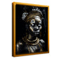 Canvas | Africana | Mujer | Mirada | Decoración | Impresion Digital | Arte | Color | Listo para Colgar | Varias Medidas | Minimalista Hogareño | Retrato Femenino | Tonos Dorados | Diseño Perfecto
