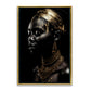 Cuadro | Mujer Africana Dormida | Arte Impreso | Decoración Minimalista | Listo para Colgar | Varios Tamaños | Retrato Femenino | Tonos Dorados | Diseño Perfecto