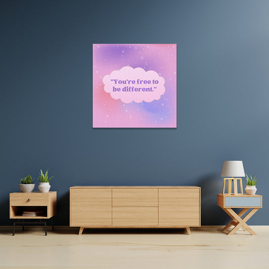 Canvas Cuadrados | Frases | You're free to be different.