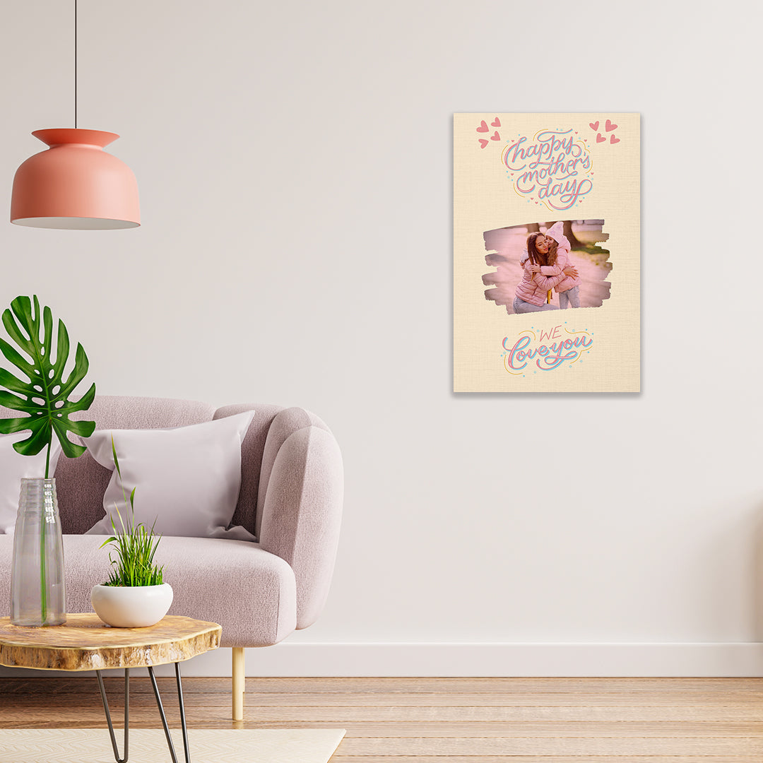 Canvas/Cuadro Decorativo | Diseño Personalizable: Happy mother's day - We love you | Para 1 Fotografía.