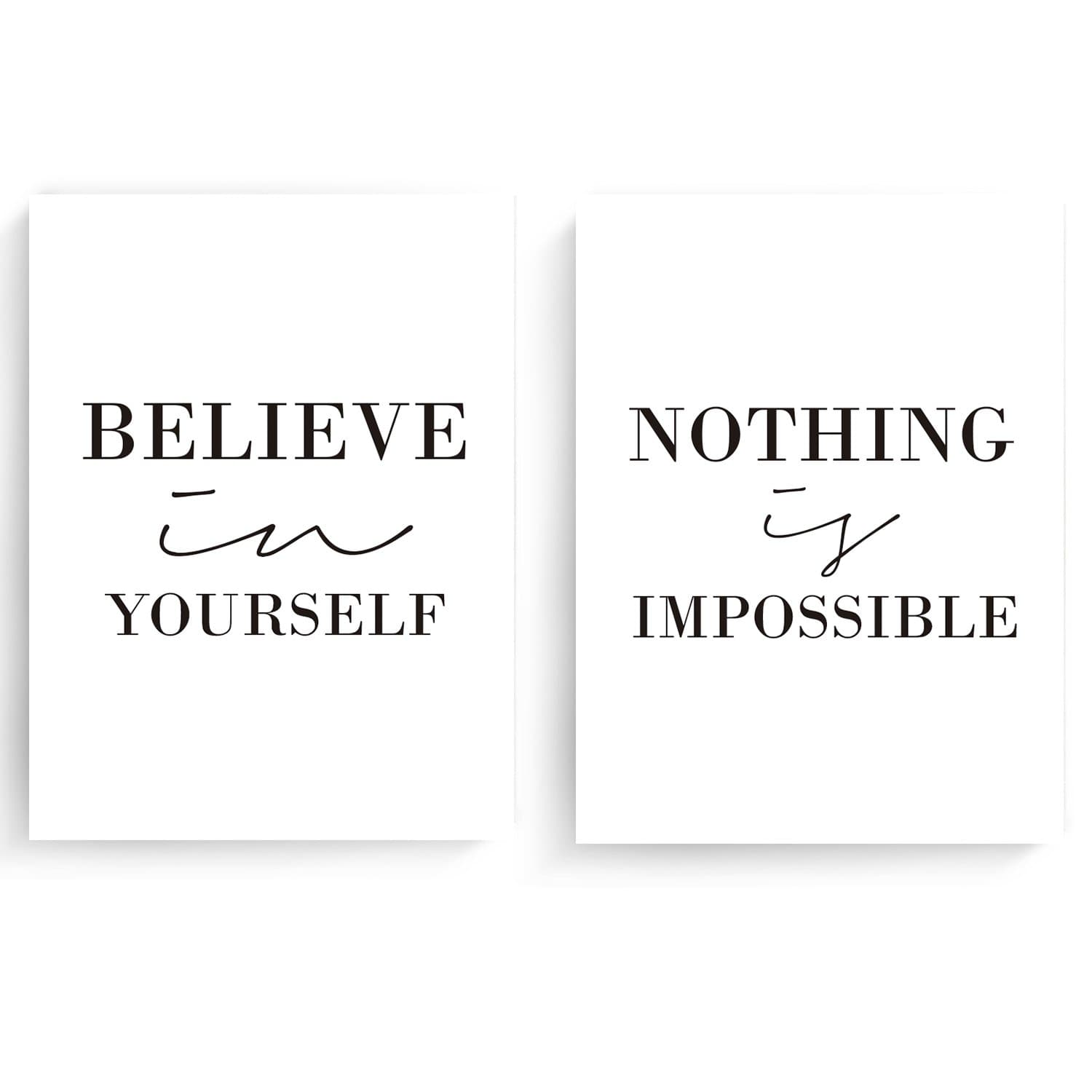Canvas BELIVE IN YOURSELF & NOTHING IMPOSSIBLE - Maxigráfica Shop