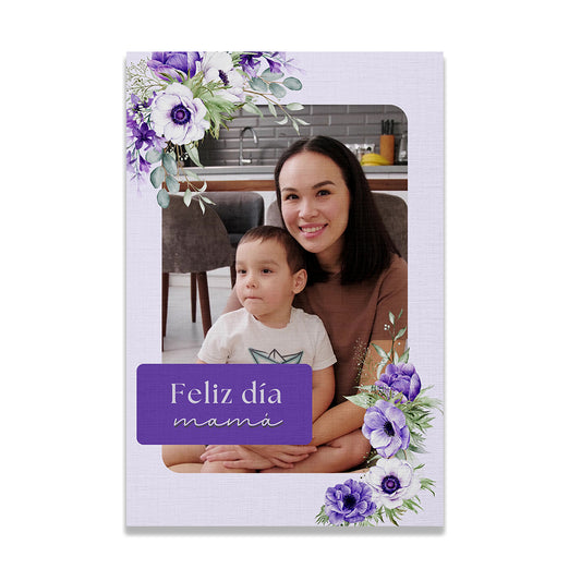 Canvas/Cuadro Decorativo | Diseño Personalizable: Feliz día mamá | Para 1 Fotografía.