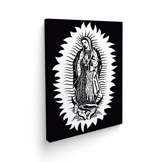 Cuadro Canvas Virgen de Guadalupe Blanco y Negro Semana Santa - Maxigráfica Shop