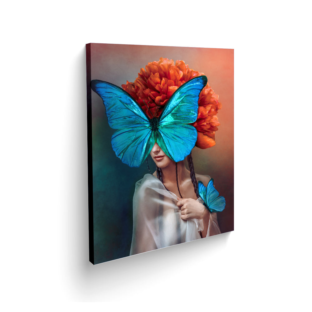 Mujer con tocado Butterfly - Maxigráfica Shop