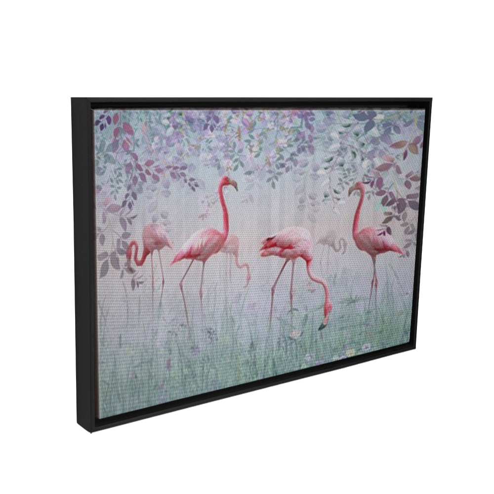 Flamingo Paradise Cuadro decorativo + Marco Flotante - Maxigráfica Shop