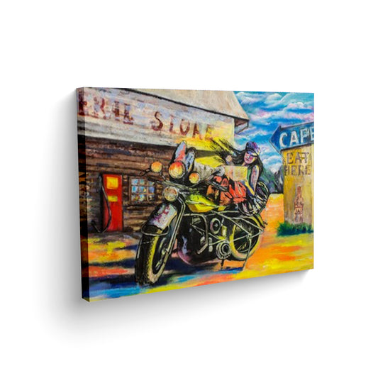 Canvas Mujer en Motocicleta - Maxigráfica Shop