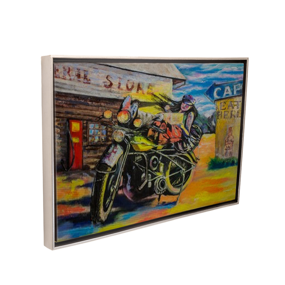 Canvas Mujer en Motocicleta - Maxigráfica Shop