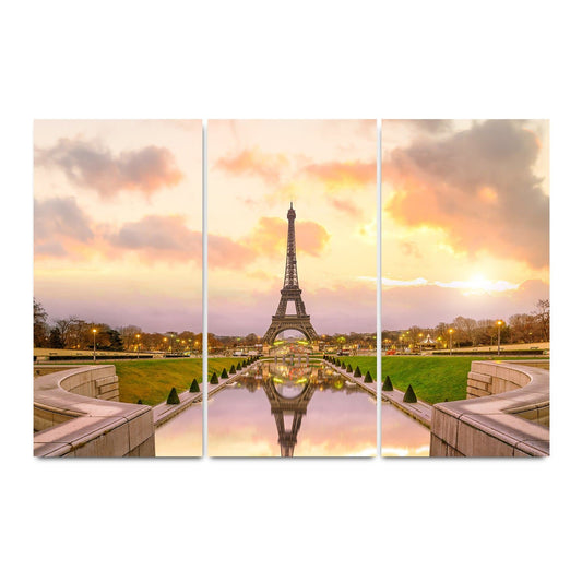 Cuadro Canvas Set 3 Paris Eiffel al Atardecer - Maxigráfica Shop