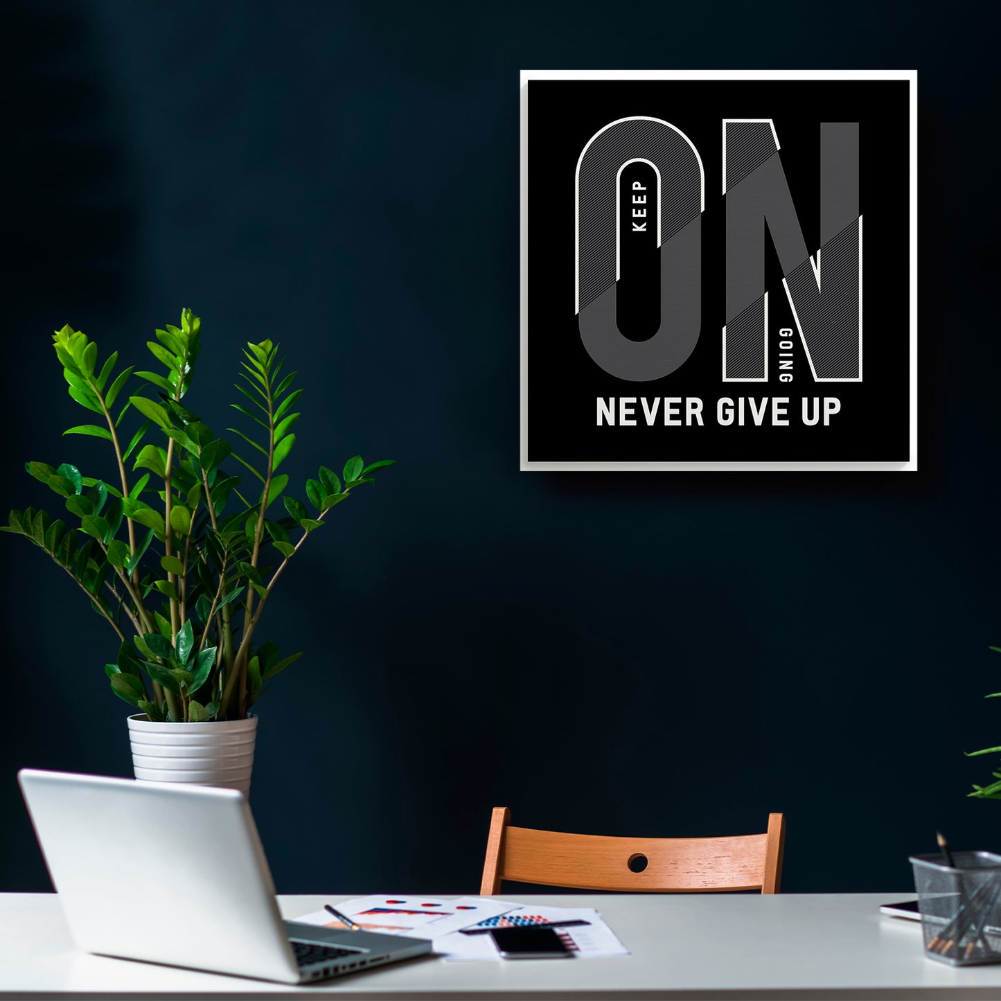 Never Give Up Canva Motivacional - Maxigráfica Shop